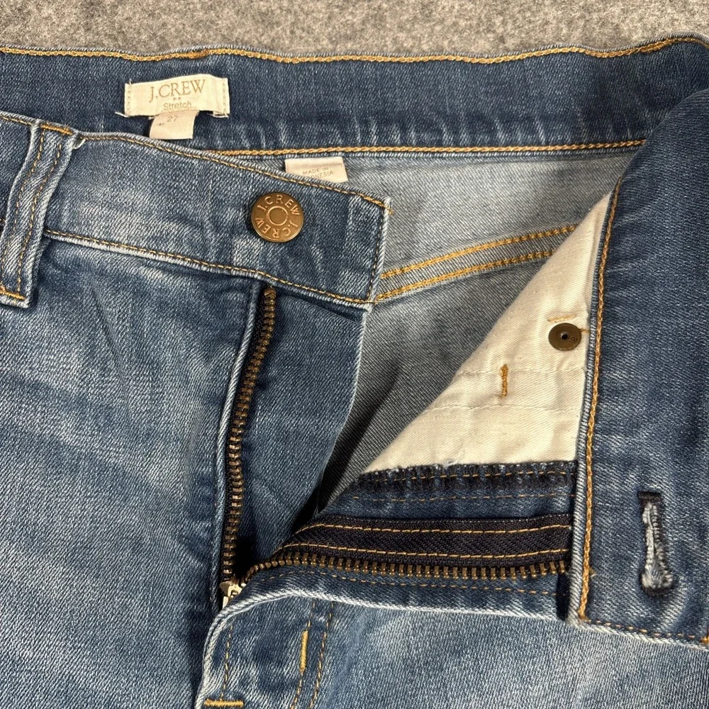 J.Crew‎ Slim Jeans Womens 27 Blue Stretch Denim High Rise Whiskered G3155
